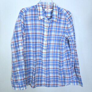 NWOT Vineyard Vines Lightweight Cotton Blue Plaid Tunic Size 16